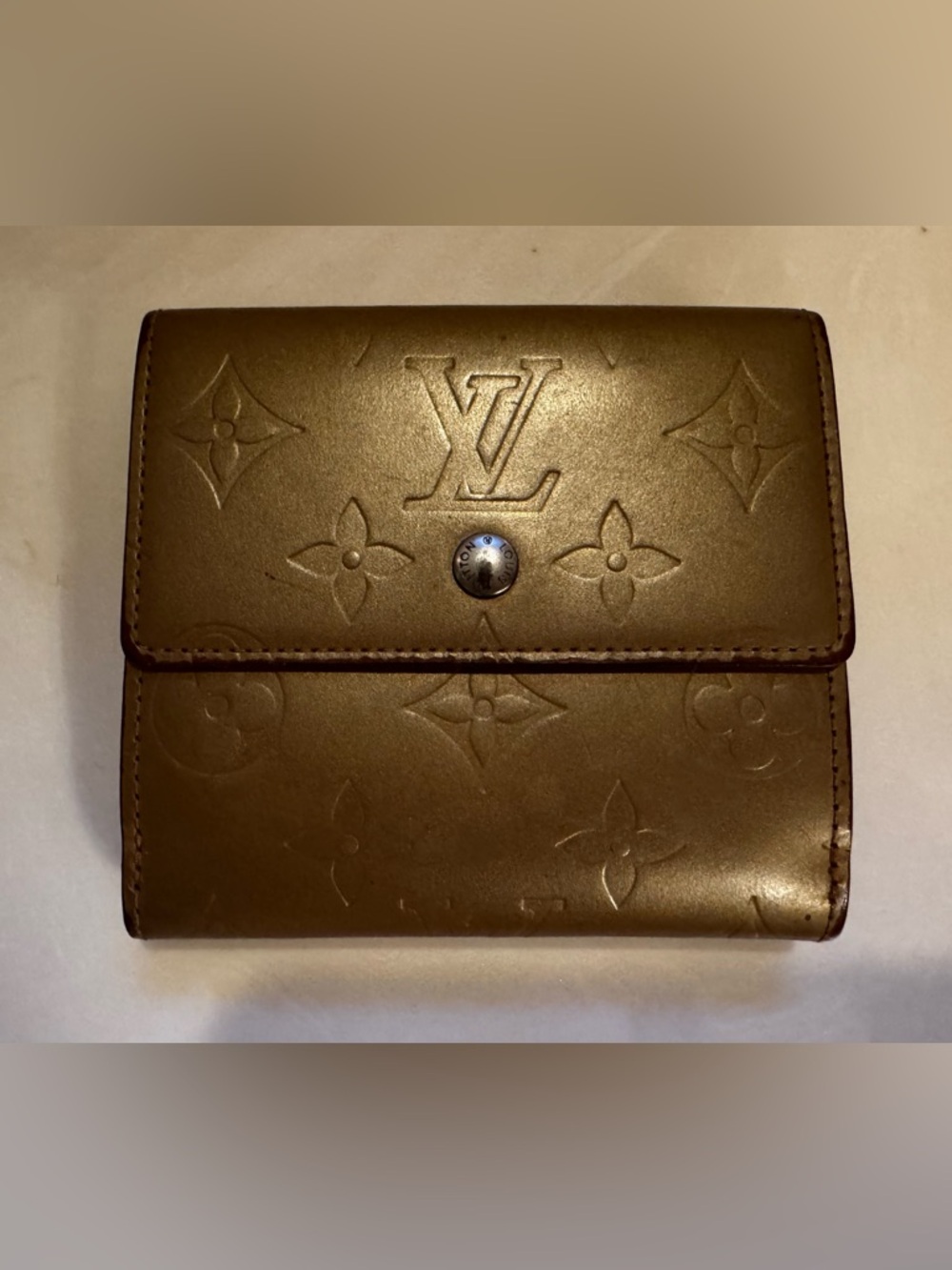 Louis Vuitton Metallic Gold Embossed Monogram Wallet